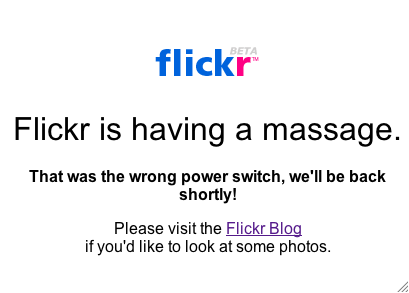Flickr maintenance in 2005